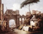 Ancient Ruins with a Great Arch and a Column - 朱塞佩·蔡斯